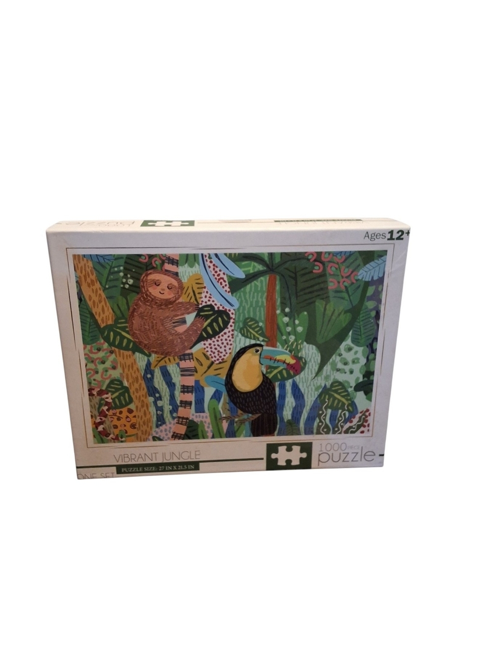 Vibrant Jungle 1000-Piece Puzzle - Colorful Toucan & Sloth Artwork